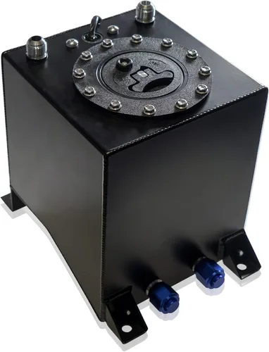 Vista 9 de Tanque universal de celda de combustible de 1 galón 4L con tapa y remitente de nivel de aluminio pulido negro