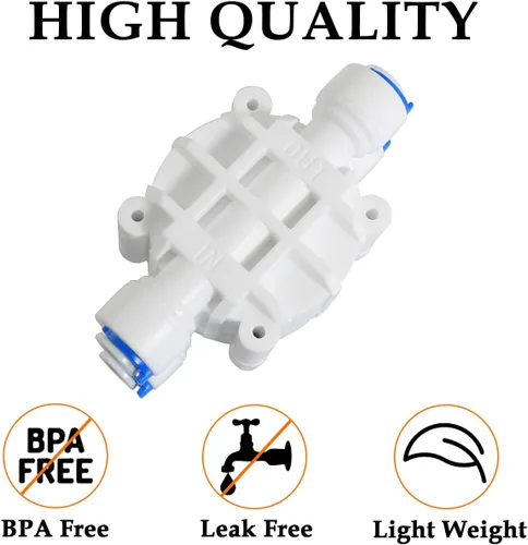 Vista 9 de Válvula de cierre automático de tubo de 1/4 de pulgada, con accesorios de conexión rápida, para sistema de filtro de agua de ósmosis inversa RO