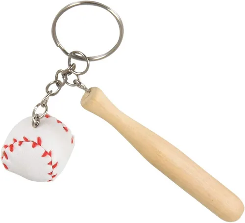 Vista 2 de Playo Llavero con bate de béisbol12Deportes Mochila ClipsGran Deporte Party Favorsrecuerdos de béisbol
