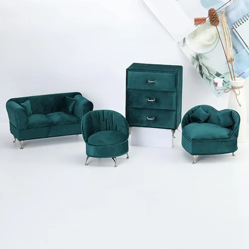 Vista 4 de MERIGLARE Accesorios de casa de muñecas en miniatura a escala 1/6, muebles para casa de muñecas, joyero de moda, mini estuche de almacenamiento