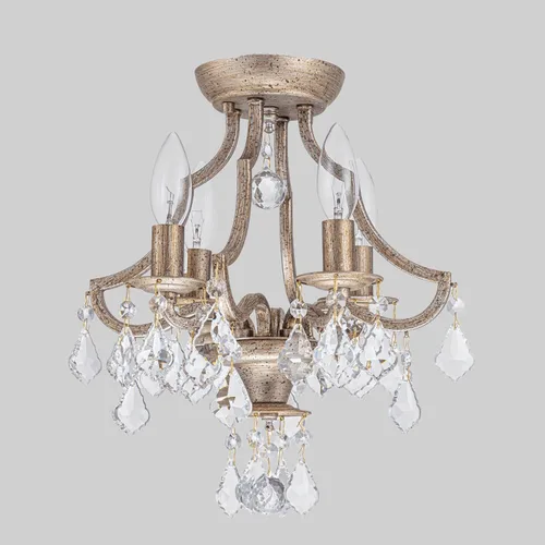 Vista 2 de LumFurn Lámpara de Techo de Cristal K9 Moderna de Mediados de Siglo de 4 Luces para Sala de Estar, Vestíbulo, Dormitorio, Lámpara de Montaje