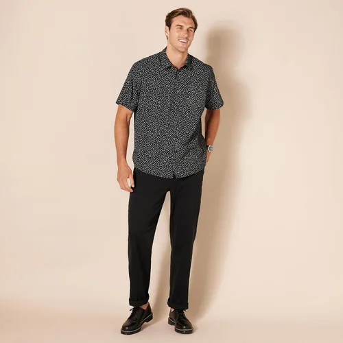 Vista 8 de Tienda Essentials - Camisa para hombre, manga corta, de ajuste regular, estampada