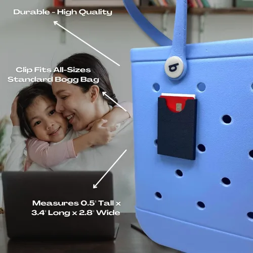 Vista 4 de FRESHe BOGLETS - Soporte para tarjetas de crédito negro compatible con bolsas Bogg - Sostiene licencia de conducir, tarjetas de crédito, tarjetas