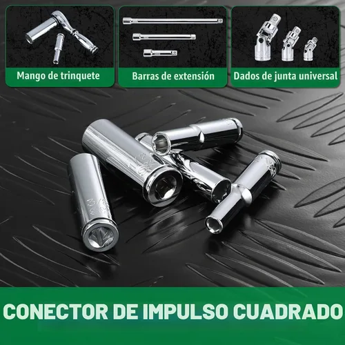 Vista 6 de SK Juego de llaves de vaso de 1/4", enchufes SAE profundos, 10 piezas de 3