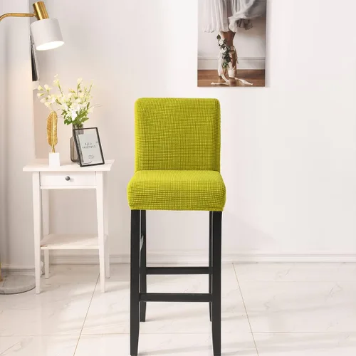 Vista 2 de Fundas para sillas de taburete, fundas elásticas para sillas de cocina, comedor, fundas para sillas de respaldo bajo con respaldo