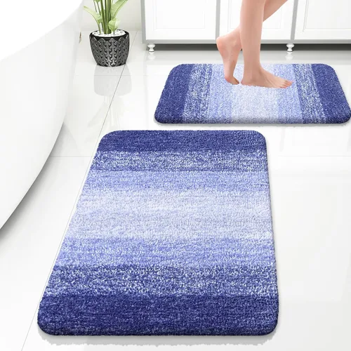 Vista 89 de OLANLY - Juego de tapetes para baño de 2 piezas, de microfibra, suaves y absorbentes, antideslizantes, lavables a máquina y para secadora, felpudos
