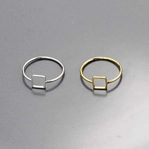 Vista 6 de LOYJOY Geometric Square Midi Rings For Women Men Jewelry Minimalist Anillos Gold Color Stacking Rings Bisuteria Anel