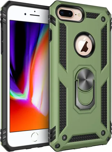 Vista 35 de Korecase Funda para iPhone 8, protección de cámara, armadura militar, doble capa, soporte compatible con iPhone 6 6s y iPhone 7 8, color negro