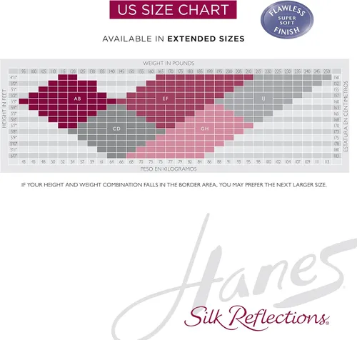 Vista 6 de Hanes Silk Reflections - Pantimedias sedosas transparentes y con control superior, puntera reforzada