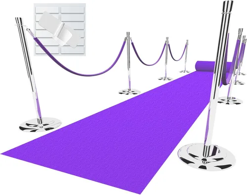 Vista 14 de EZLucky Corredor de Alfombra Roja para Fiestas, 2.6 x 15 pies, Tela No Tejida de Fieltro de 130 GSM, Alfombra Roja de Hollywood para Eventos