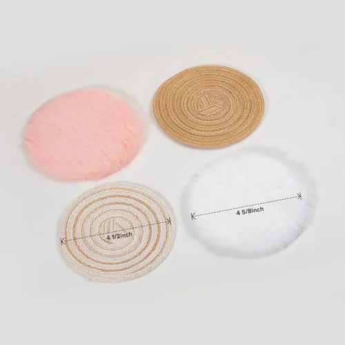 Vista 2 de Accesorios para casa de muñecas en miniatura - Alfombra para casa de muñecas, 4 piezas, 4.5 pulgadas Mini Carpet Incl 2 alfombras trenzadas y 2