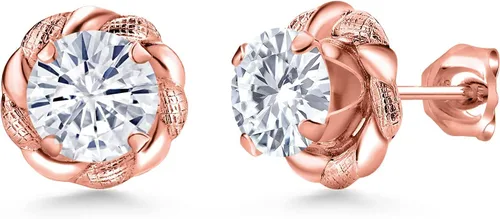 Vista 330 de Gem Stone King Aretes de plata de ley 925 de 0.236 in con piedra natal redonda para mujer