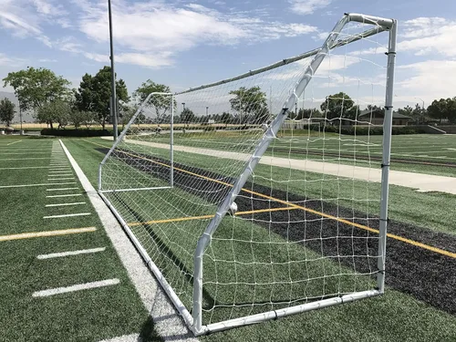 Vista 3 de PASS Premier 18.5 x 6.5 pies. Portería de fútbol oficial de acero reglamentaria juvenil. Marco de acero de 2 pulgadas de diámetro con red duradera