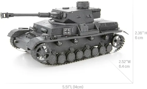 Vista 7 de Metal Earth Fascinations Premium Series Panzer IV Tank 3D Kit de modelo de metal con pinzas