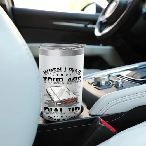Vista 6 de 90s Nostalgia Retro 90s Dial Up Internet Vintage Stainless Steel Insulated Tumbler