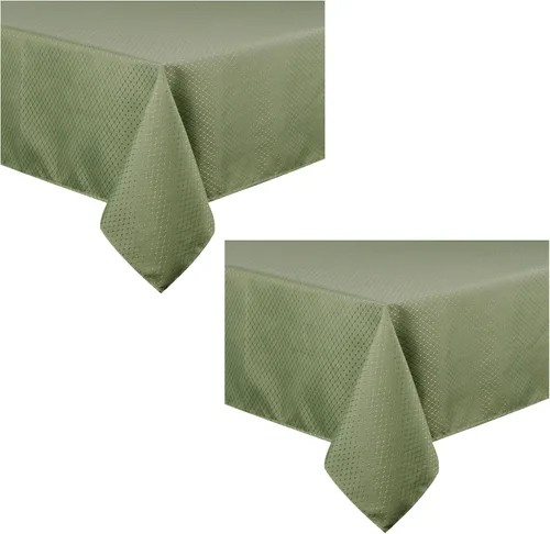 Vista 9 de Tektrum Paquete de 2 manteles cuadrados resistentes de 70 x 70 pulgadas, elegantes manteles de jacquard con tejido de gofre, impermeable, resistente