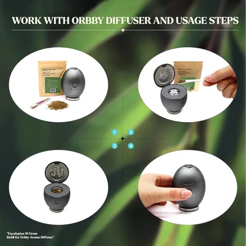 Vista 9 de Orbby - Kit de iniciación de difusor de aroma Difusor de aroma (versión de lujo, repuesto de pellets aromáticos dorados+madera de agar)
