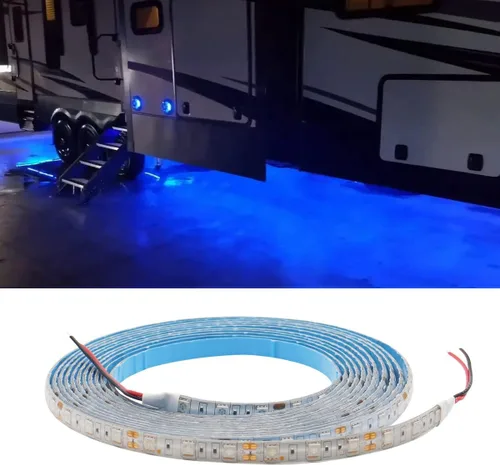 Vista 7 de TEKSHINNY Kit de Luces LED Underglow para RV, Tira de Luces LED para Toldo de RV de 12V 16.4 Pies, Iluminación Exterior Impermeable para Parte Blanco