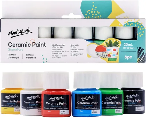 Vista 10 de Mont Marte Juego de pintura de cerámica Signature 26 x 0.7 US fl.oz (0.7 fl oz), multicolor, pintura cerámica vibrante, adecuada para porcelana