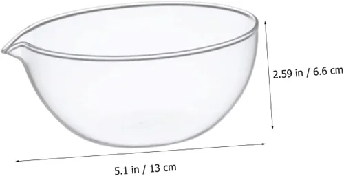 Vista 3 de Luxshiny Tazón de vidrio resistente al calor con boquilla y tapa, pequeño tazón de vidrio transparente para servir en microondas y masa de pizza