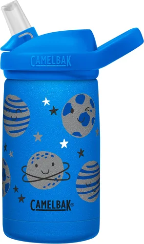 Vista 9 de CamelBak Eddy+ Kids - Botella de agua con válvula de mordida y pajita aislada de acero inoxidable, perros en bicicleta, 12 onzas