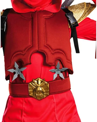 Vista 3 de Disguise Shadow Ninja Red Fire Ninja Deluxe - Disfraz para niños, un color, 4-6