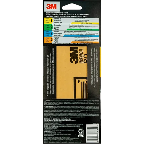 Vista 5 de 3M Papel de lija, 03035, grano 80, 3 2/3 in x 9 in, 6 hojas