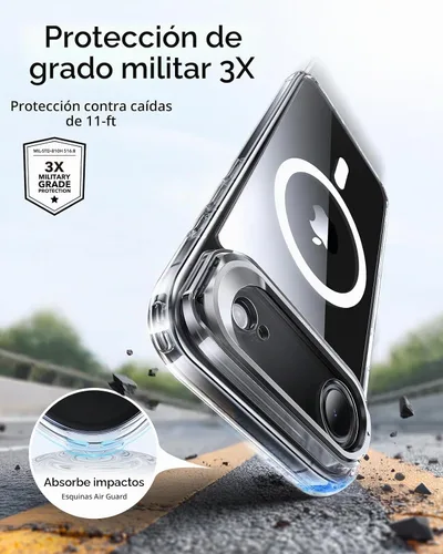 Vista 5 de ESR Classic - Funda híbrida para iPhone Air con soporte flexible Transparente