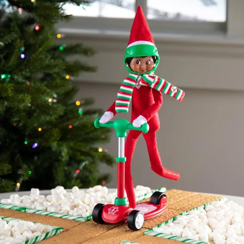 Vista 5 de The Elf on the Shelf Stand n Scoot - Accesorio de Scooter de Plástico para Escenas Divertidas de Elfos Navideños!