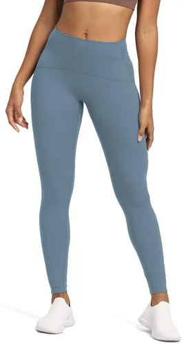 Vista 2 de Aoxjox Leggings de entrenamiento de cintura alta para mujer, control de abdomen, cintura alta, pantalones de yoga escarlata, suaves, de 27 pulgadas
