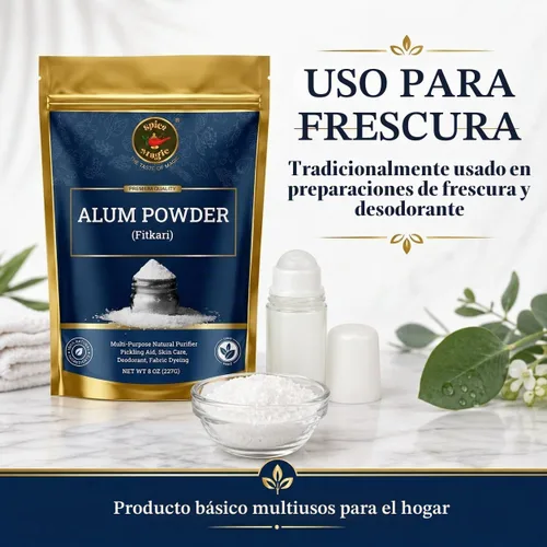 Vista 2 de Spice Magic - Polvo blanco de alumbre de 8 onzas, grado alimenticio para decapado y después del afeitado