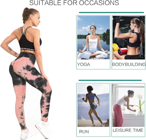 Vista 3 de AIMILIA - Leggings para mujer, levanta glúteos, anti celulitis, cintura alta, pantalones de yoga, entrenamiento, control de abdomen, mallas