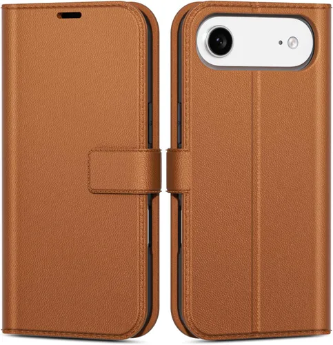 Vista 77 de oakxco Funda tipo cartera para iPhone SE 2022/2020/8/7 con soporte para tarjeta de crédito, funda magnética RFID delgada tipo libro con tapa