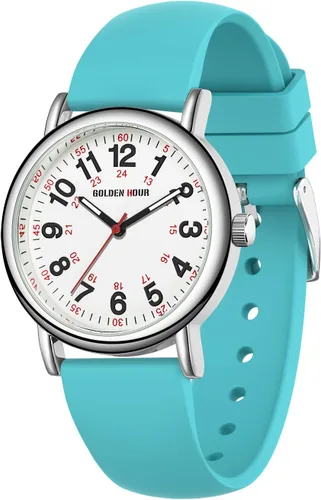 Vista 14 de GOLDEN HOUR - Reloj de enfermera impermeable para profesionales médicos, estudiantes, mujeres y hombres, esfera luminosa de fácil lectura, 24 horas