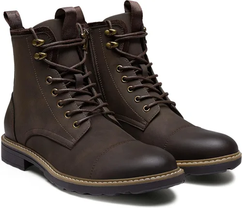 Vista 3 de Vostey Botas para hombre, botas casuales de motocicleta para hombre, botas chukka impermeables para hombre