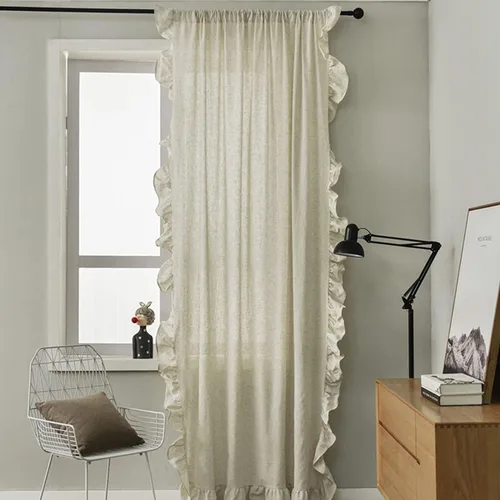 Vista 7 de Bringsine - Cortinas de crochet bohemias de algodón para sala de estar, cortinas de ventana para dormitorio con oscurecimiento, cortina