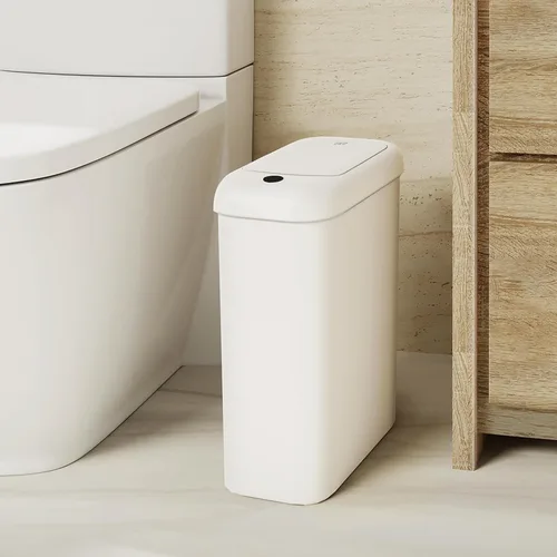 Vista 11 de EKO Astro Slim Basurero con sensor, 10L / 2.6 galones, papelera sin contacto con tapa de mariposa de cierre suave, papelera de acero inoxidable