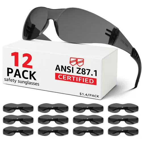 Vista 15 de Gafas de seguridad ANSI Z87.1 transparentes, paquete de 120 unidades, gafas de seguridad para hombres y mujeres, gafas de protección transparentes