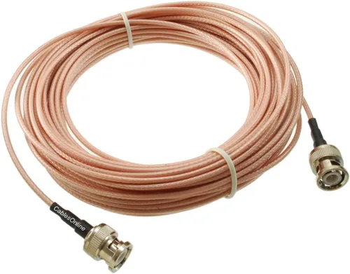 Vista 2 de CablesOnline, 50 pies BNC macho a BNC macho RG316 Cable coaxial de baja pérdida