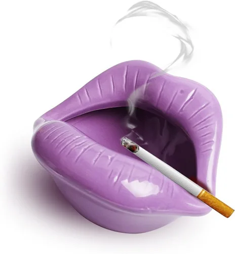 Vista 10 de Queenbox Ceniceros de cigarrillos de cerámica creativos con estilo de labios decoraciones caseras de moda