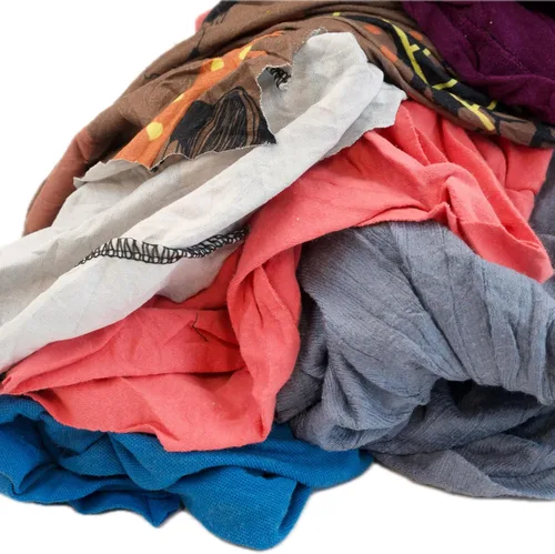 Vista 3 de Reciclado, mezcla de algodón/algodón, trapos - precortados y prelavados - 40 libras - por RagLady