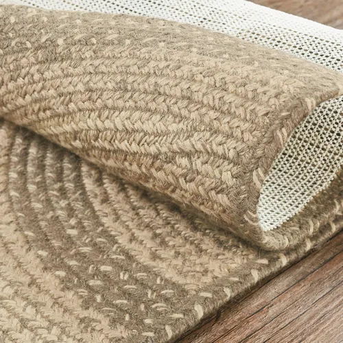 Vista 4 de VHC Brands Alfombra de adoquines, mezcla de yute, medio círculo, gris tostado, blanco, 16.5 x 33 pulgadas