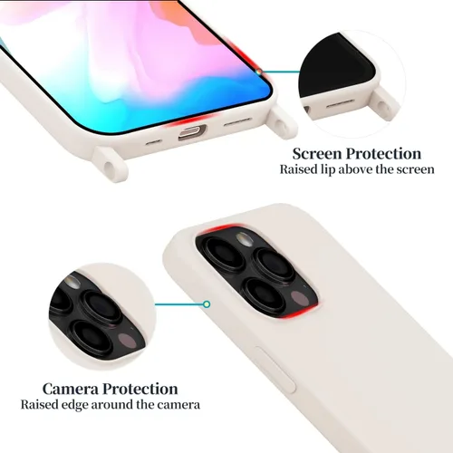 Vista 348 de Funda compatible con iPhone 8 Plus, iPhone 7 Plus/6 Plus/6S Plus con cordón, funda cruzada para iPhone con correa ajustable de silicona para iPhone