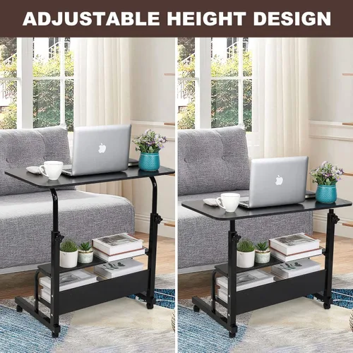 Vista 3 de Escritorio universal movible mesa para espacios pequeños almacenamiento conveniente escritorio portátil computadora escritorio ajustable casa