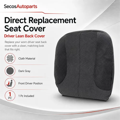 Vista 2 de SecosAutoparts Funda de asiento de repuesto para parte superior del conductor, compatible con Dodge Ram 1500 2500 3500 SLT 2001 2002 2003 2004 2005
