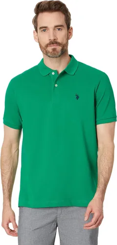 Vista 12 de Polo de piqué de algodón sólido para hombre con pequeño Pony Gris jaspeado