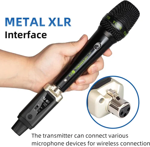 Vista 5 de Depusheng Receptor transmisor de guitarra inalámbrico T9, receptor transmisor de micrófono inalámbrico XLR Sistema inalámbrico para micrófono