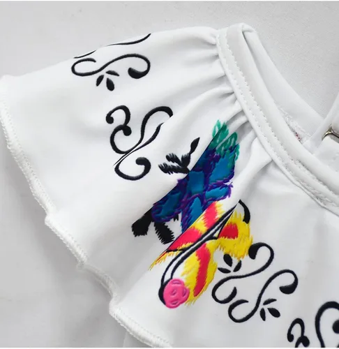 Vista 3 de Weholmy Vestido de traje de baño Mirabel para niñas y niños, Isabela Dolores, traje de baño de princesa con volantes y volantes de dos piezas
