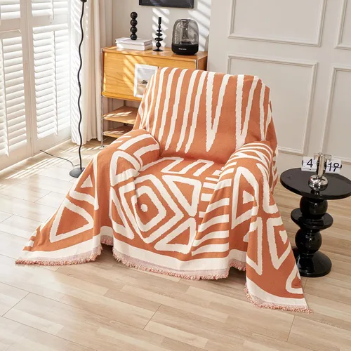 Vista 69 de VClife Funda para silla con acento azteca bohemio de 59 x 71 pulgadas, funda reversible y lavable de felpilla para sillón, color marrón castaño