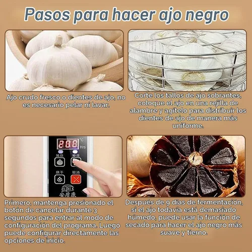 Vista 5 de Fermentador de ajo negro 5L Control inteligente automático completo Garlics Maker Multi Clove Garlic Cooker 110V con tiempo ajustable y función